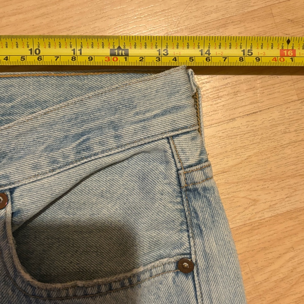 Agolde Sz 26 Riley Jeans High Rise Straight Crop Distressed Shatter Light Blue - Picture 4 of 7